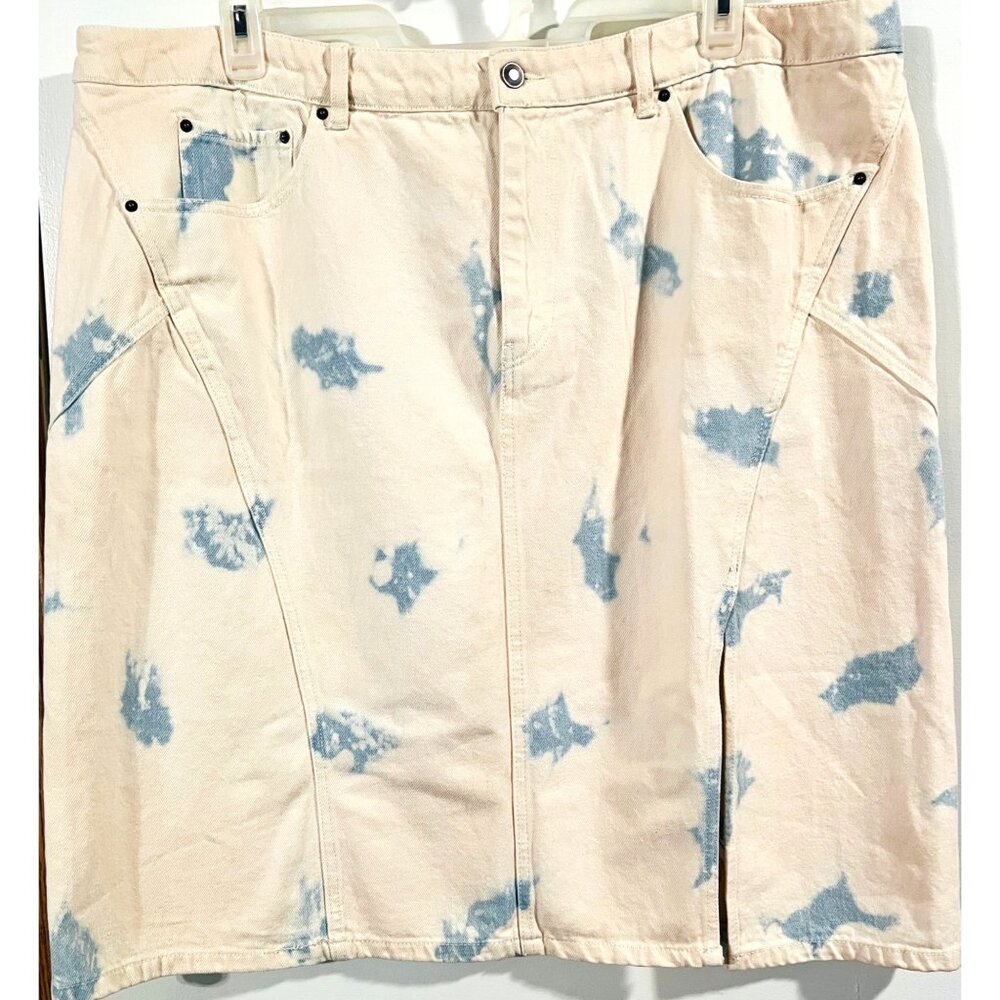Tie-Dye Denim Skirt By Gabriella For Future Collective Size 18Front Slit